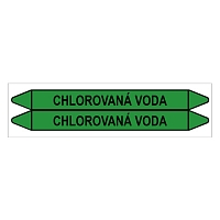 Značení potrubí, chlorovaná voda,2 ks, 450 × 52 mm